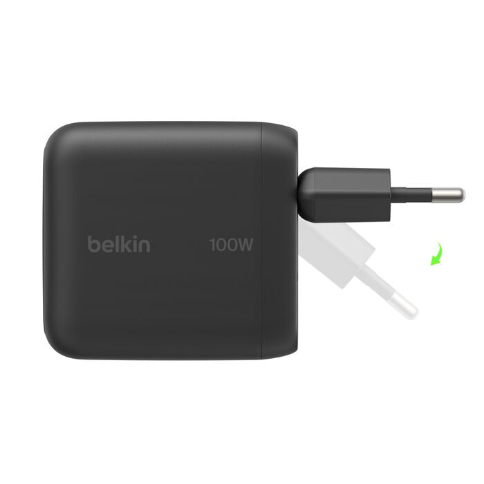 Belkin BOOSTCharge 100W USB-C GaN Charger incl. Plug, Black (WCH025kqBK)