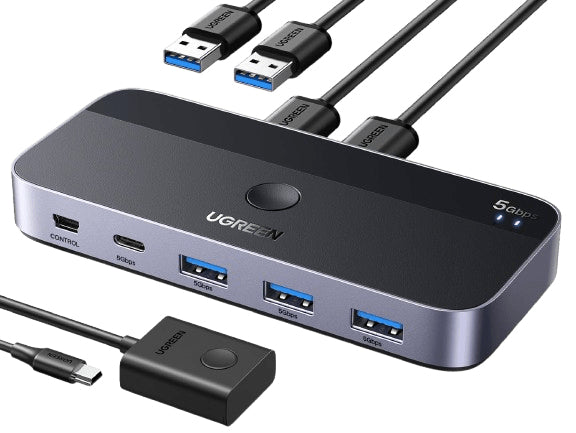 Ugreen USB 3.0 Switch CM662, 2×4 Outputs, Black