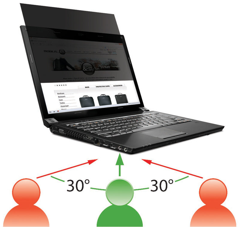 Mobilis Privacy Filter 14.1" W (16:10) Dim: 303.5 x 189.5 mm