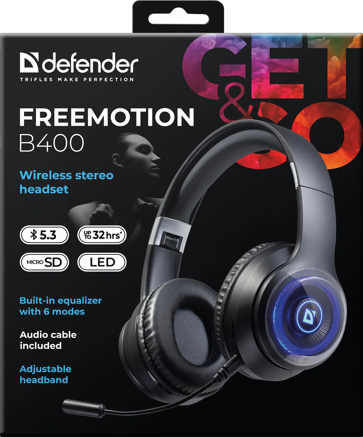 DEFENDER BLUETOOTH HEADPHONES FREEMOTION B400 LED