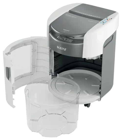 Leitz IQ Optimax AutoFeed 150 Paper Shredder, P4, 150-sheet Auto-Feed, 15 L Bin