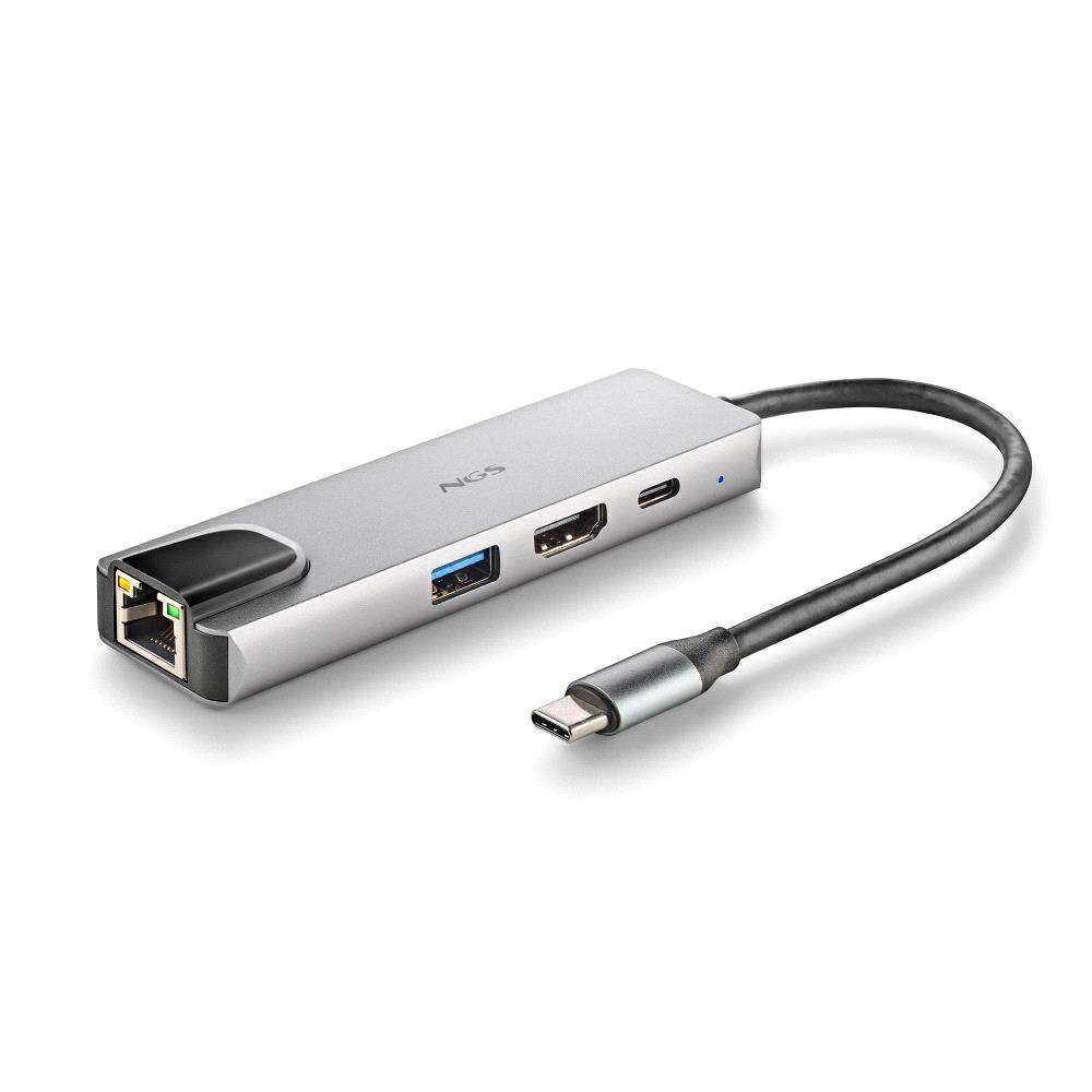 NGS HUB USB-C 4 Θύρες RJ45 HDMI USB-C USB 3.0 Αλουμίνιο