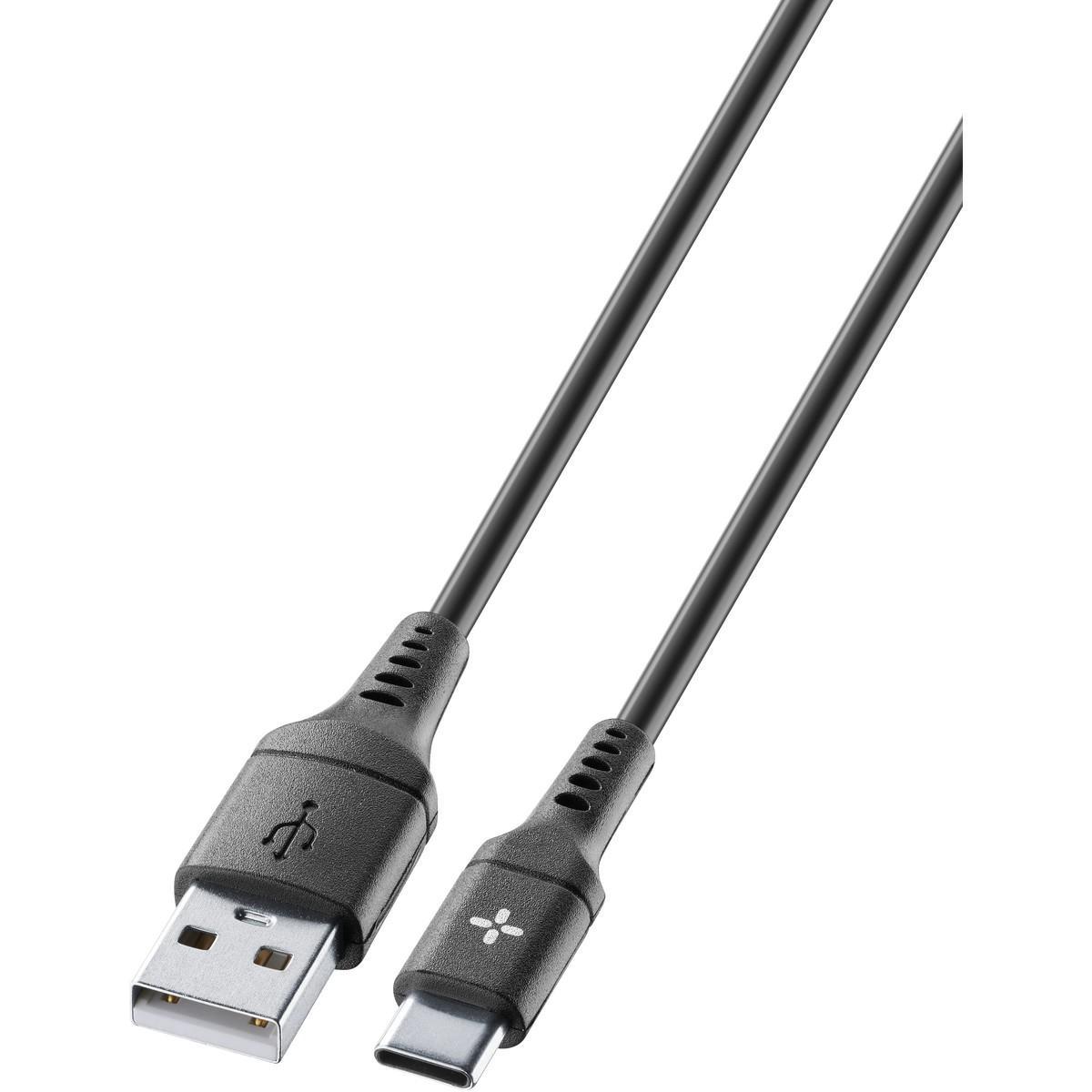 Cellularline Ploos Cavo USB-A a USB-C 1m Nero