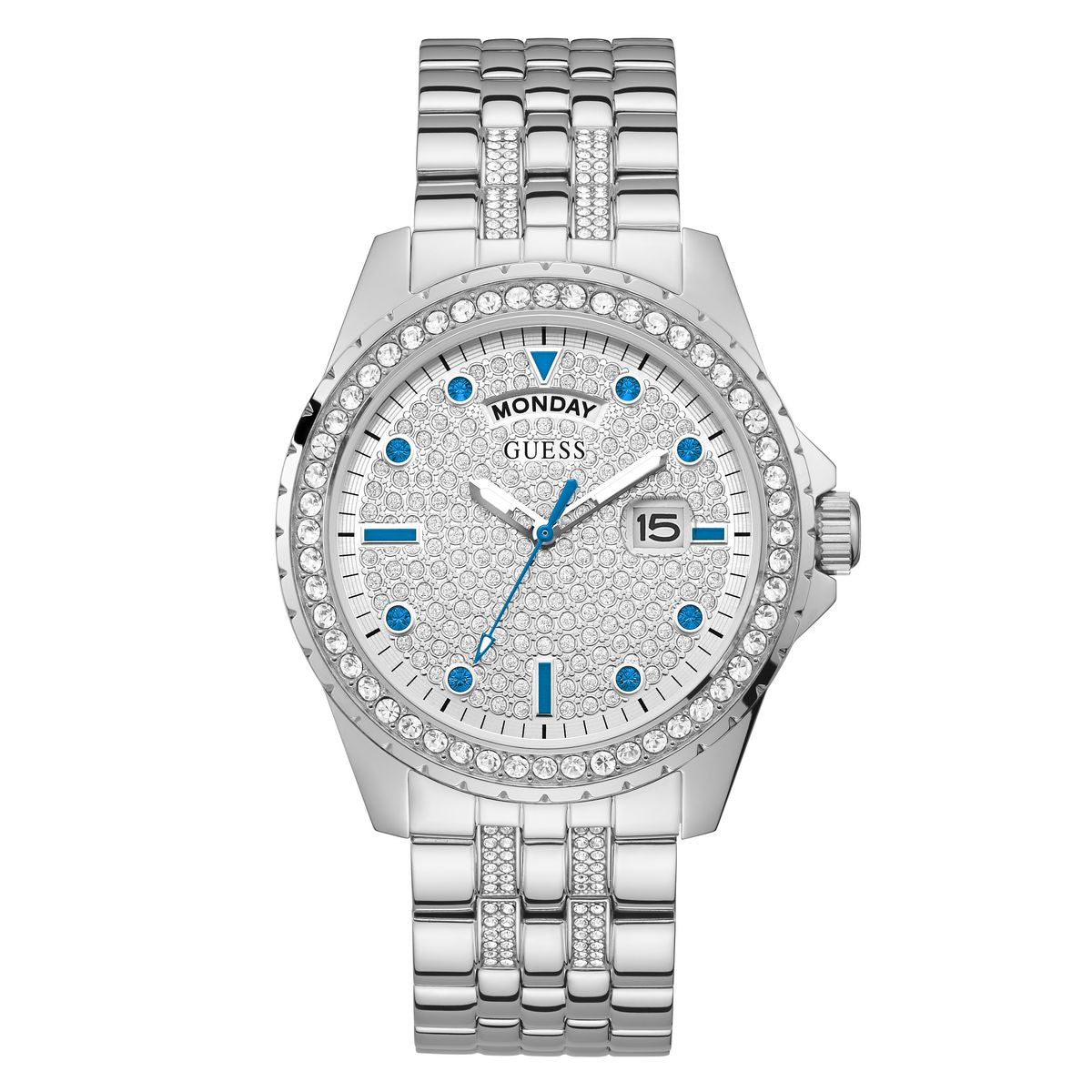 Guess Women's Watch GW0218G1, 44mm Silver Stainless Steel