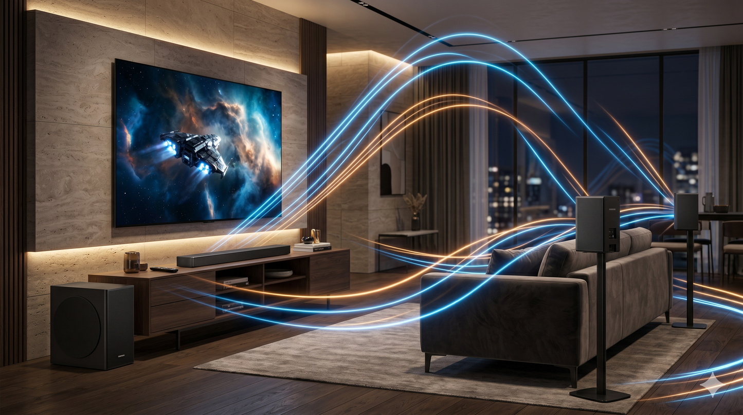 Samsung HW-Q990F Soundbar 11.1.4 Bluetooth, HDMI και Wi-Fi με Ασύρματο Subwoofer και Τηλεχειριστήριο Μαύρο
