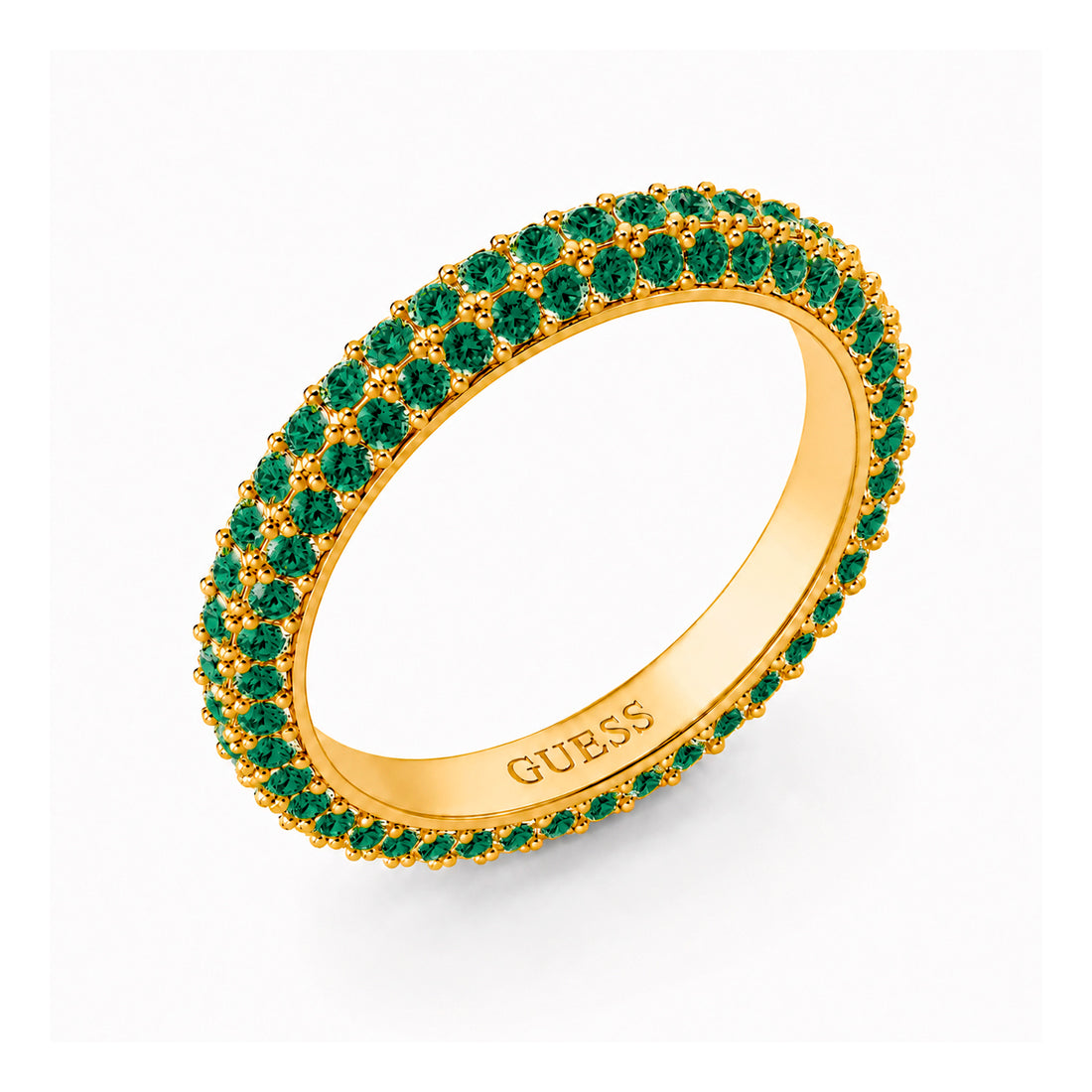 Ring Guess Women JBR04672JWYG Size 56 Stainless Steel Green Infinity Design