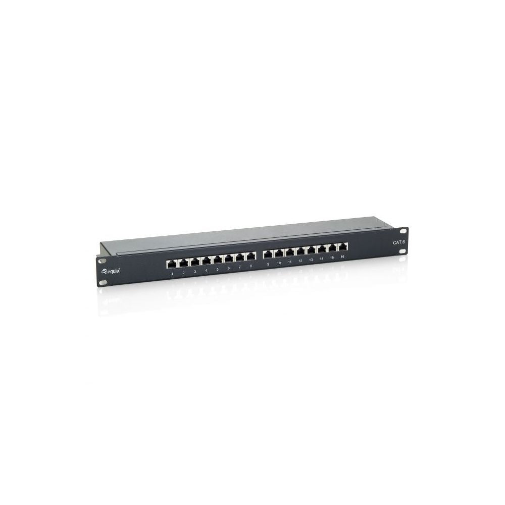 Equip Patchpanel 16x RJ45 Cat6 19" FTP 1HE ISO/IEC Μαύρο