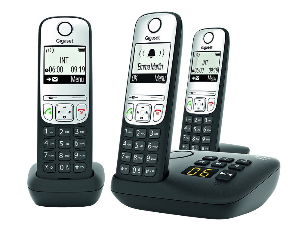Gigaset A690A Trio Μαύρη Ασύρματη Τηλεφωνία