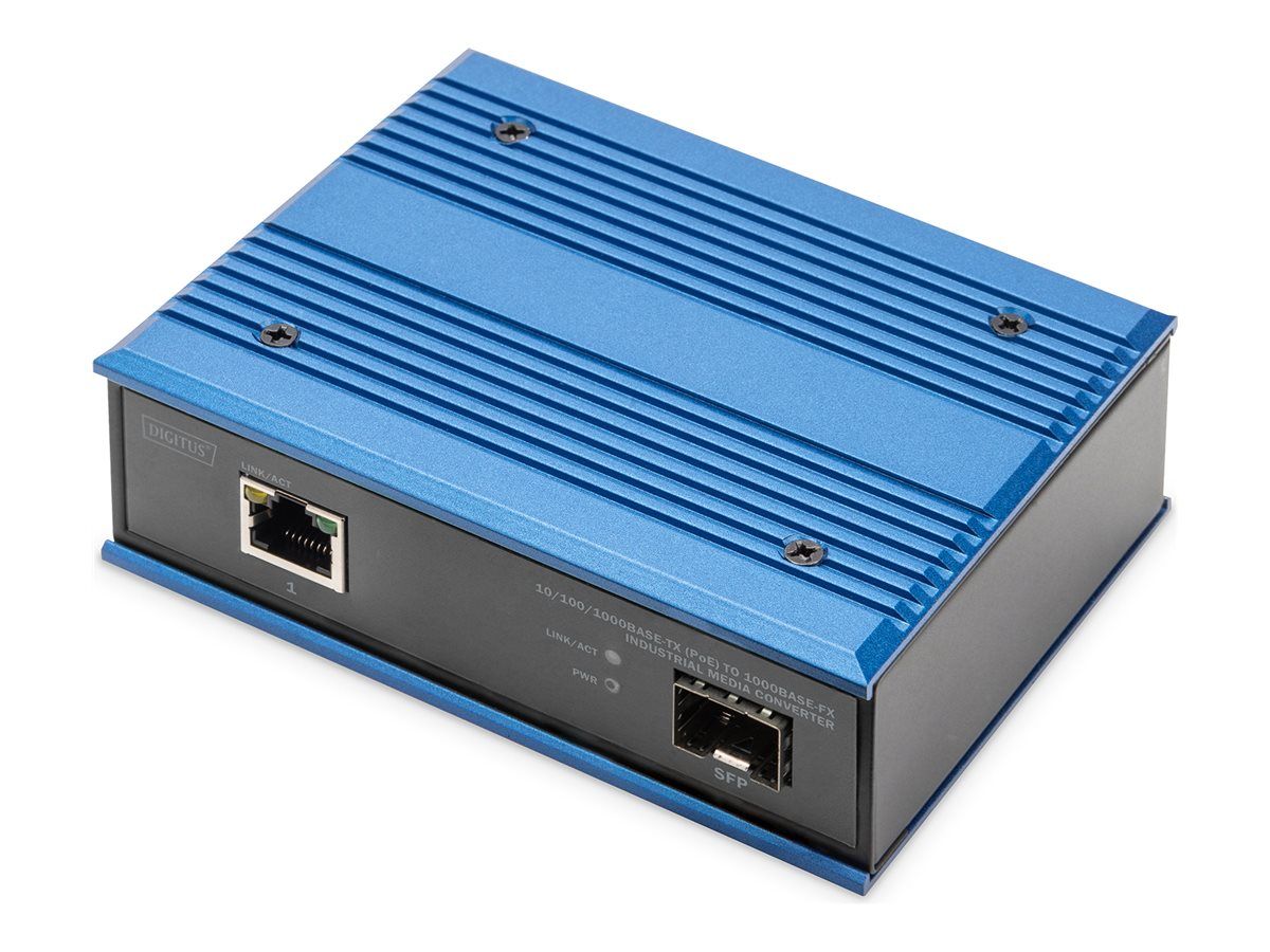 DIGITUS 10/100/1000Base-TX PoE to 1000Base-FX Converter