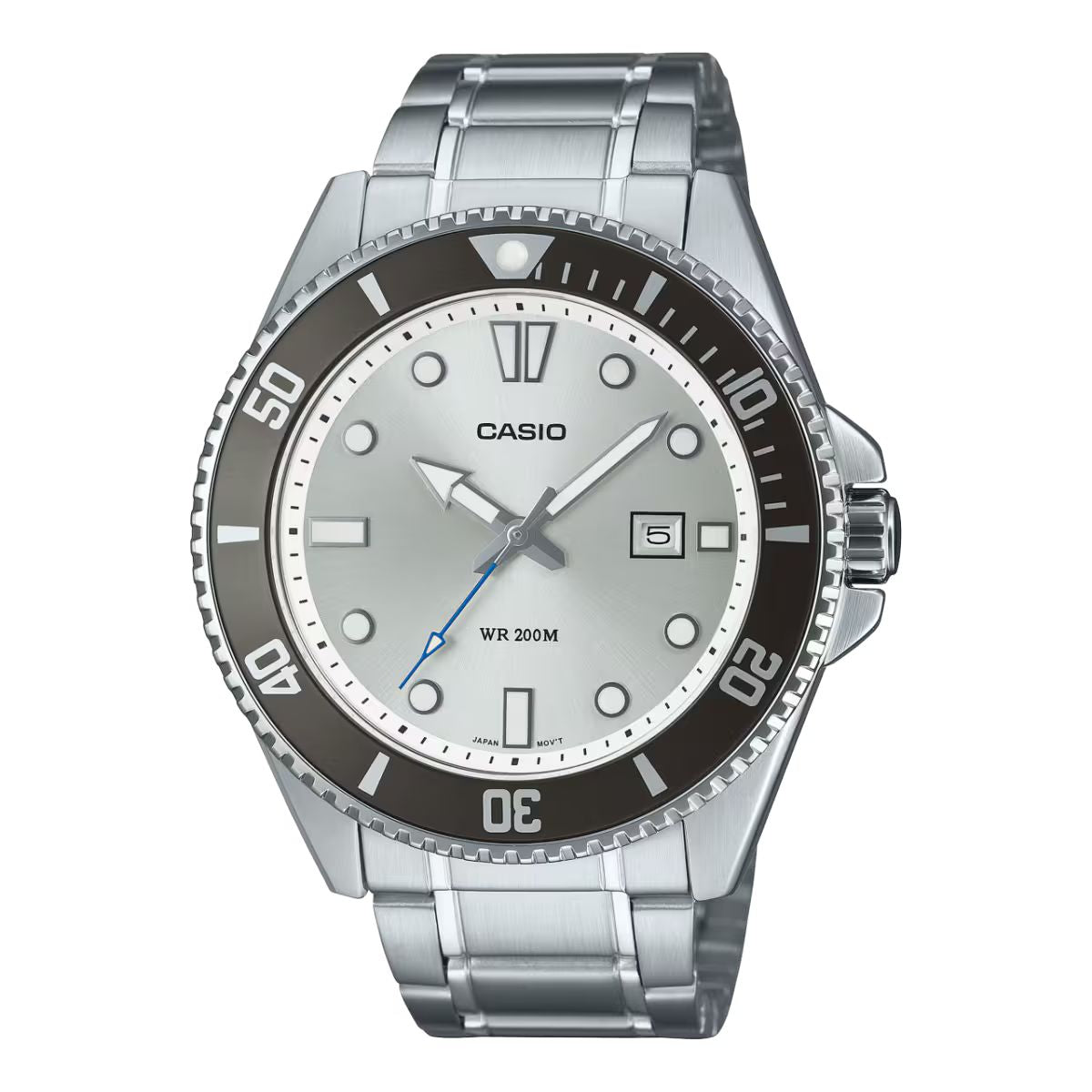 Casio Men's Watch MDV107D7AVDF (49.5MM) Grey Stainless Steel