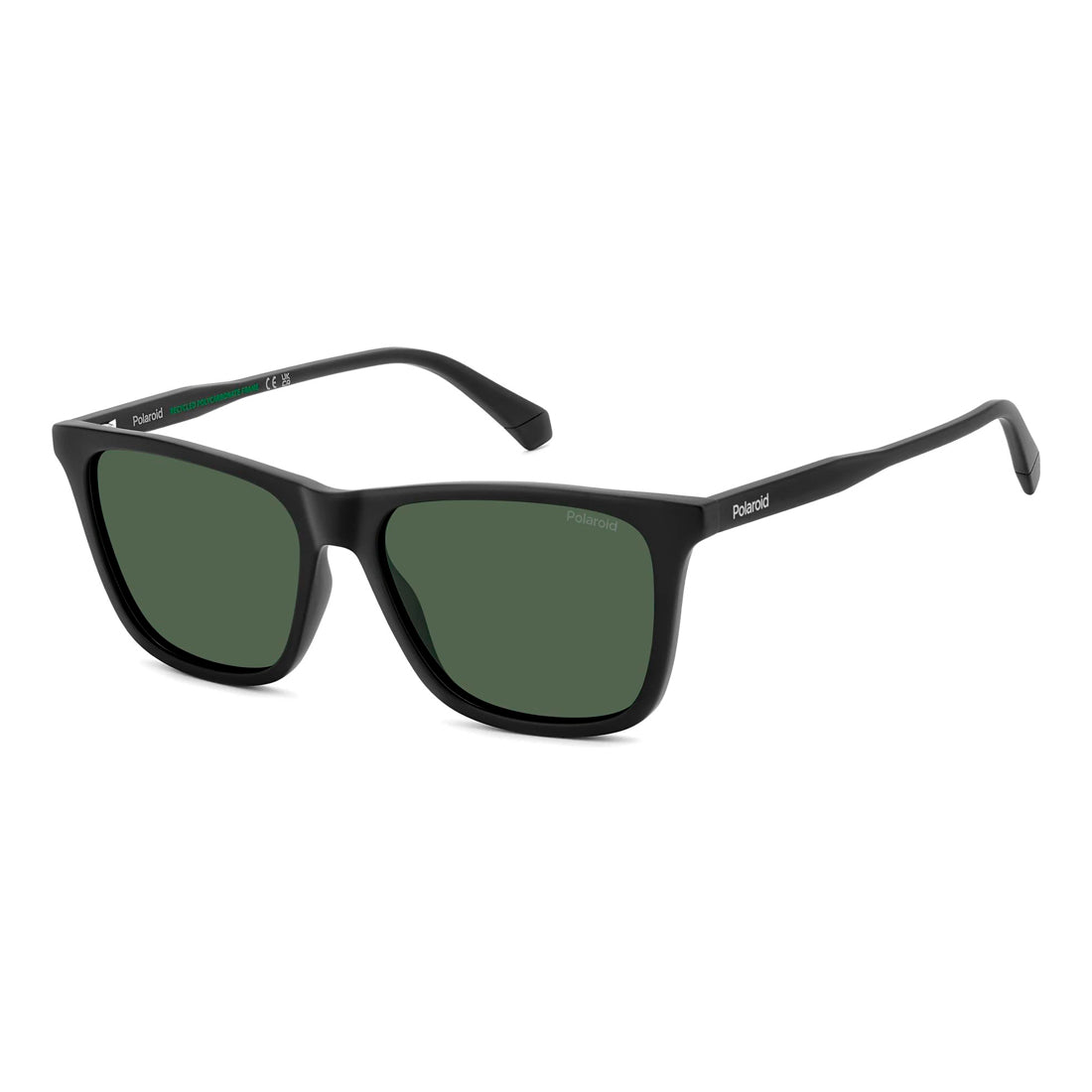 Polaroid Men's Sunglasses PLD4190S003 with Polycarbonate Lenses (Lens/Bridge/Temple: 56/16/145 mm), Black Frame, Green Polarized UV400 Protection