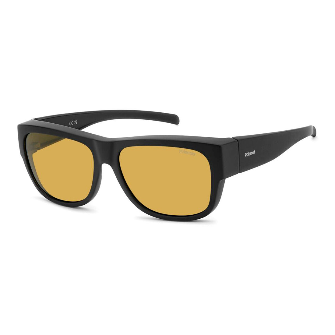 Polaroid Ancillaries Unisex Sunglasses PLD9003S003 with Polycarbonate Lenses, Black Frame, and Yellow Detailing - Lens/Bridge/Temple Measurements as per Linesheet