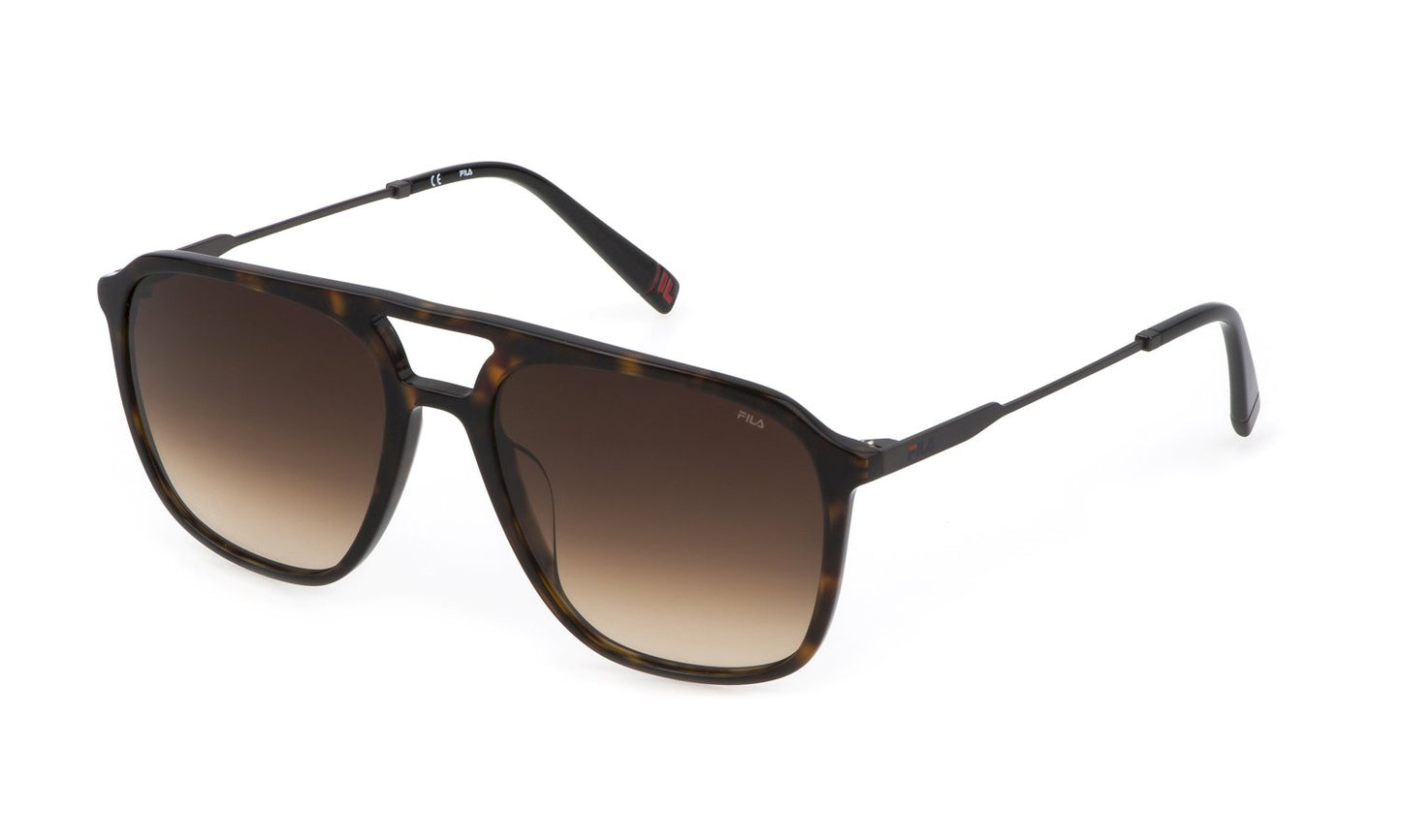 Fila Men's Sunglasses SFI215-56722Y with Brown Gradient Lenses, Acetate and Metal Frame, 56/18/145 mm