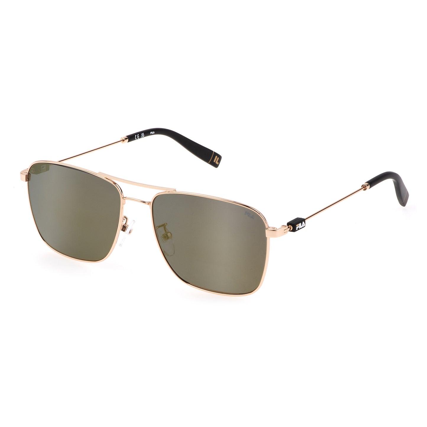 Fila Men's Sunglasses SFI456-580300, Metal Frame, Golden Color, Lens/Bridge/Temple Dimensions 58/16/145 mm, Mirror Finish