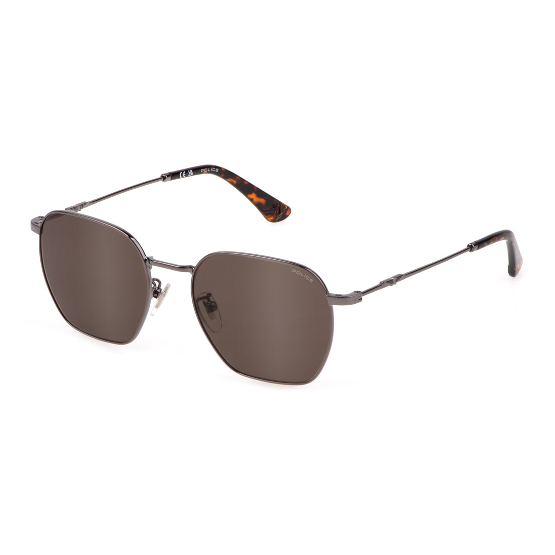 Police Man Sunglasses SPLL06-540568 with Metal Frame, Brown, 54/19/145 mm Lens/Bridge/Temple Dimensions