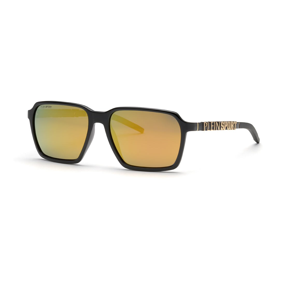 Philipp Plein Sport Men's Sunglasses SSP012-59Z42P, Black, Injected Material, Polarized Mirror Lenses, Size 59/16/145 mm