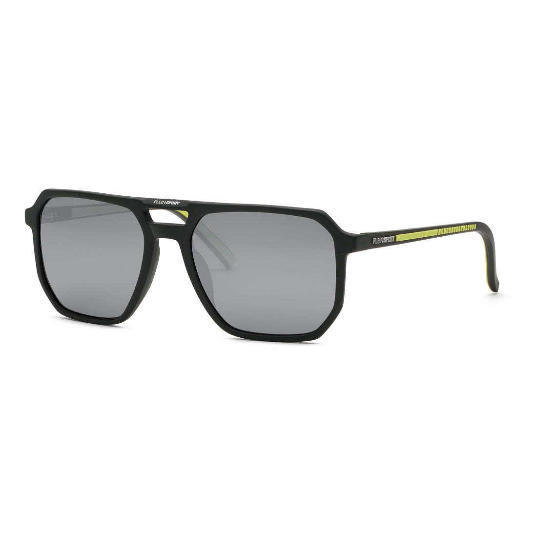 Philipp Plein Sport Men's Sunglasses SSP032-58C02X with Acetate Frame, Green Color, Grey Mirror Lenses, Dimensions 58/19/145 mm