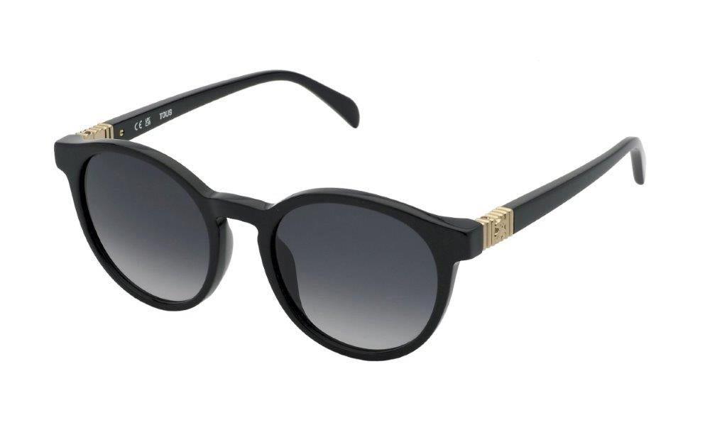 Tous Women Sunglasses STOB89-510700, Frame Size (Lens/Bridge/Temple) 51/19/135 mm, Black Plastic Frame with Grey Gradient Lenses