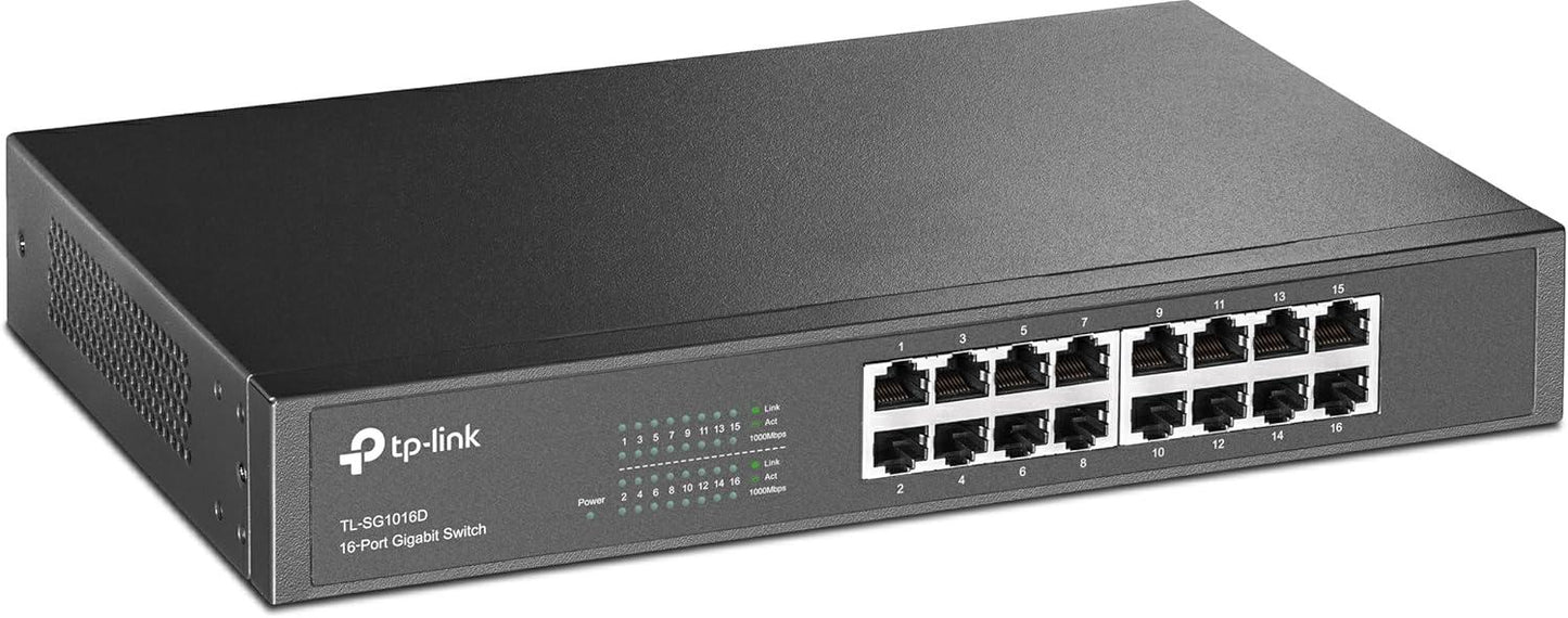 TP-Link TL-SG1016D Desktop Switch 16 Porte Gigabit RJ45 Metal