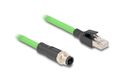 DELOCK M12 Kabel D-kodiert 4 Pin St. zu RJ45 St. PUR(TPU) 5m