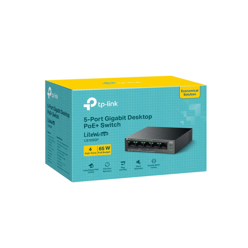 TP-Link LiteWave Επιτραπέζιος Διακόπτης 5 θυρών Gigabit με 4 Θύρες PoE+