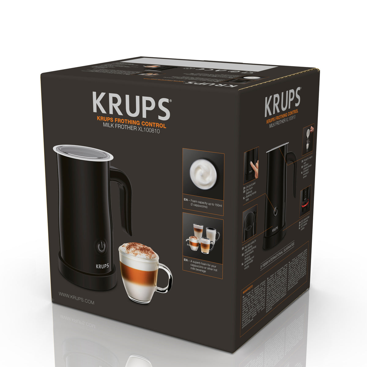 Αυτόματος αφρογαλατιστής/ζεσταίνων Krups XL1008 Μαύρος