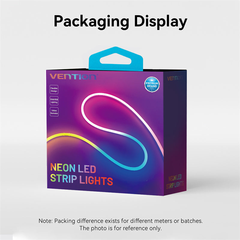 Vention Silicone Neon LED strip with IR remote control and 12V DC power supply, 5m