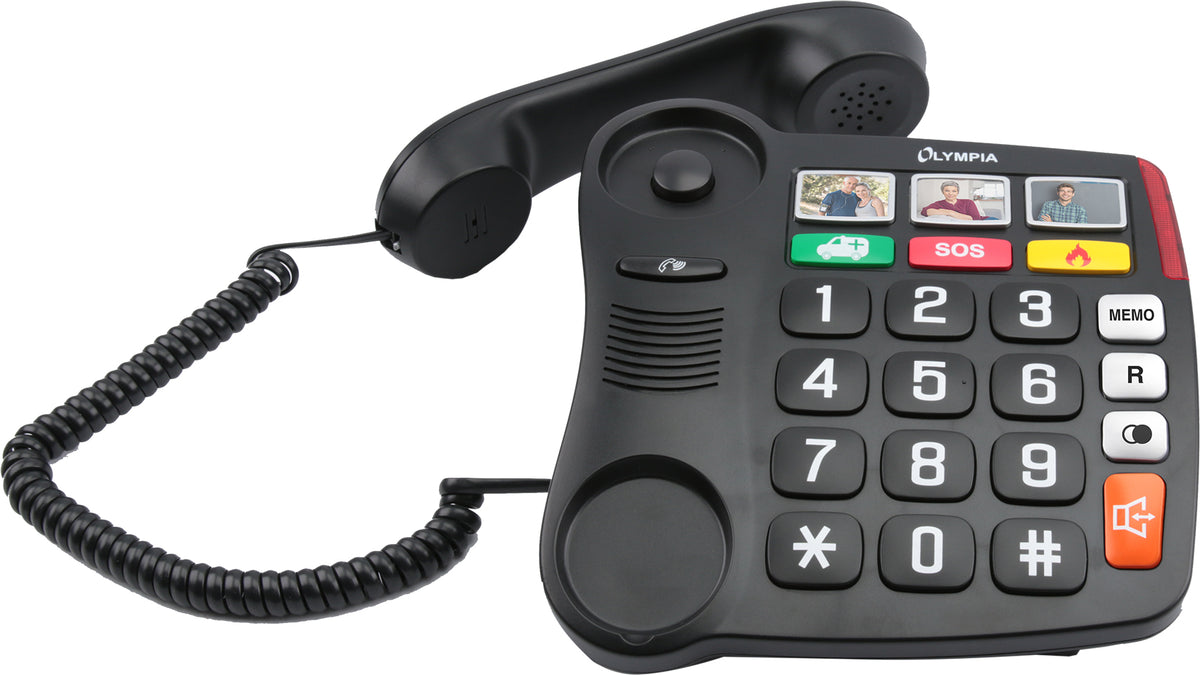 Olympia Phone 4500 Corded with Large Buttons, Black