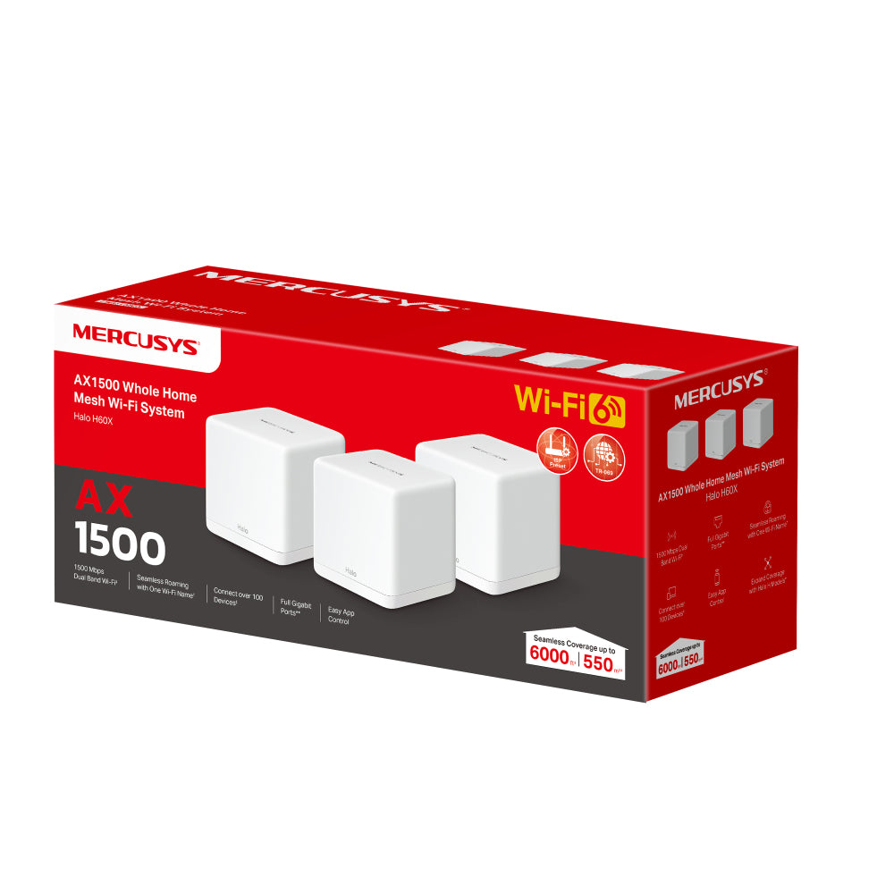 Mercusys WLAN-Router WLANRouter Halo H60X(3-pack) H60X(3pack)