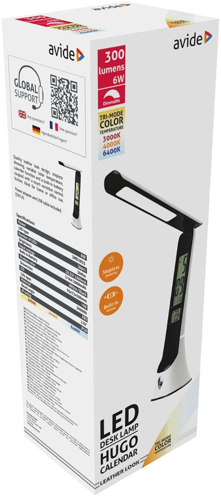 Avide LED Table Lamp Hugo Black-White 6W Kalendar