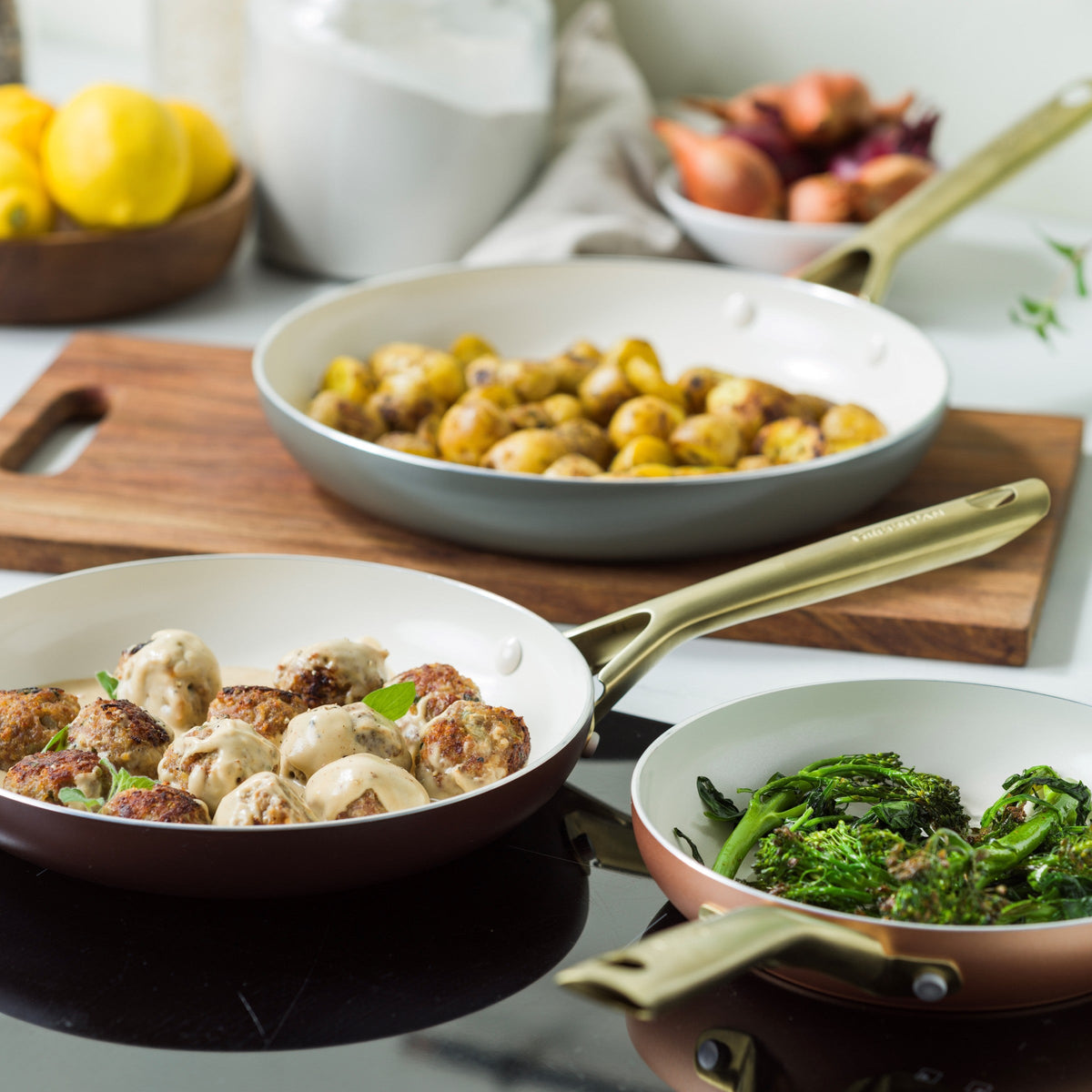 GreenPan Shades Frying Pan Set 3-Piece 20+24+28cm Terra
