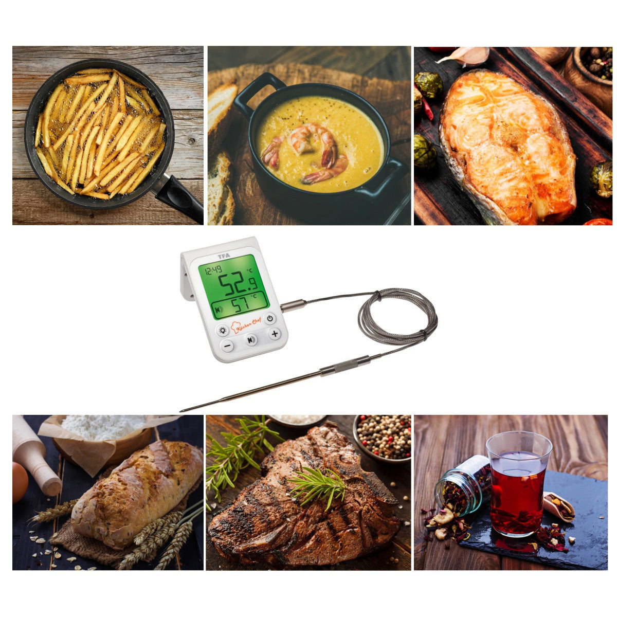 TFA 14.1510.02 Kitchen Chef Digital BBQ Meat Thermometer