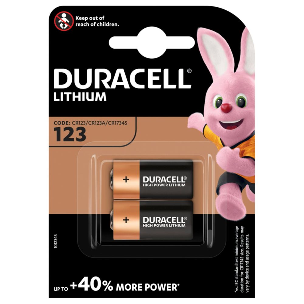 Duracell Lithium CR123A Photo Battery 3V 1400mAh