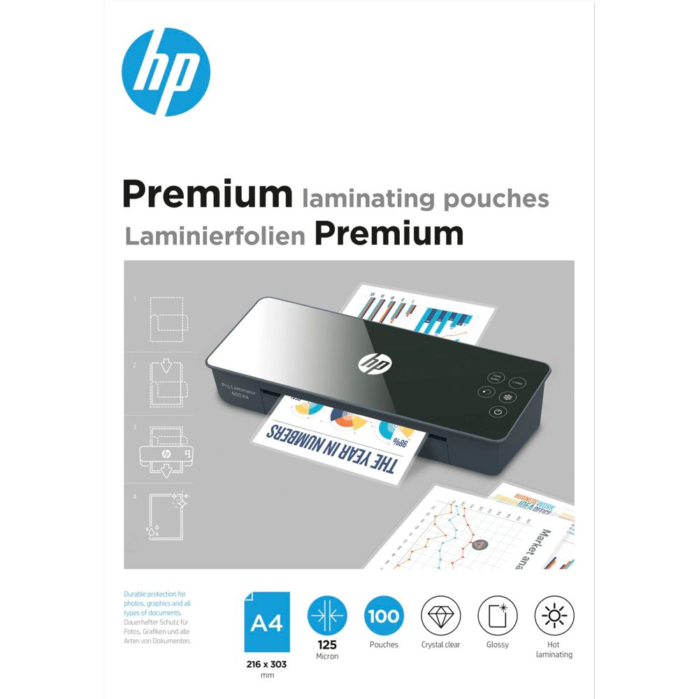 HP Premium Λαμιναρισμένες Θήκες A4 125 Μικρόμετρα