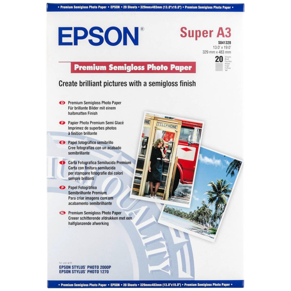 Epson Premium Semigloss Photo A3+, 20 Sheet, 251g