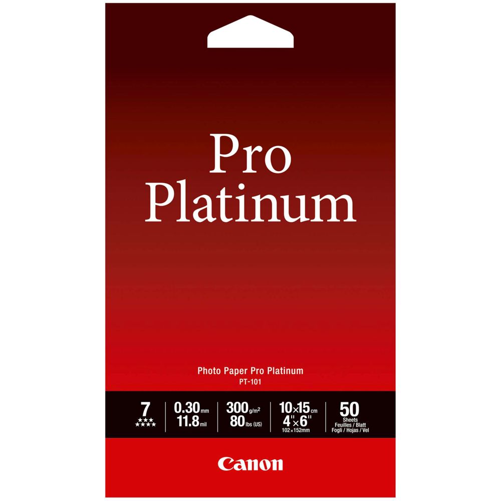 Canon PT-101 10x15 cm Photo Paper Pro Platinum - 50 Sheets