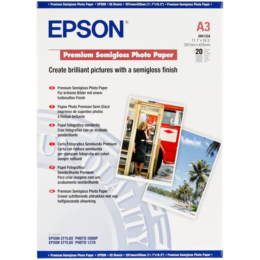 Epson Premium Semigloss Photo Paper A3 - 20 Sheets