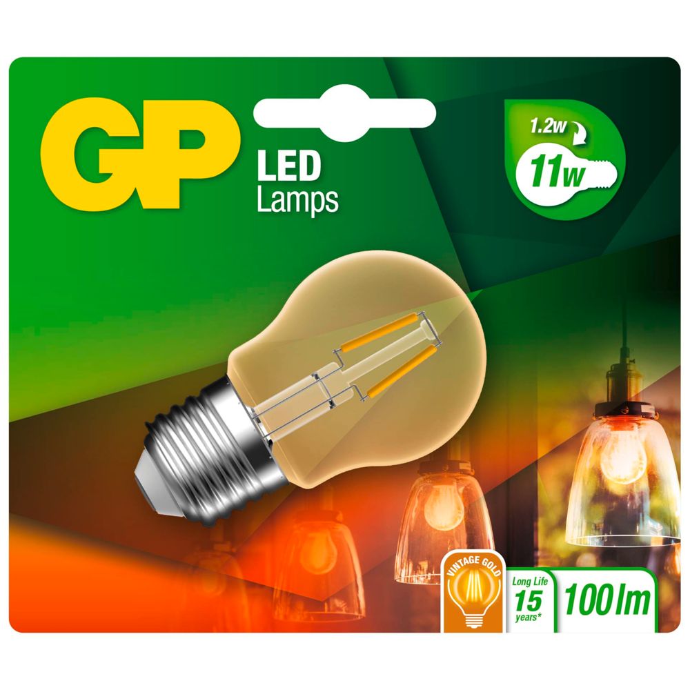GP Lighting LED Mini Globus Gold E27 1,2W (25W) Filament