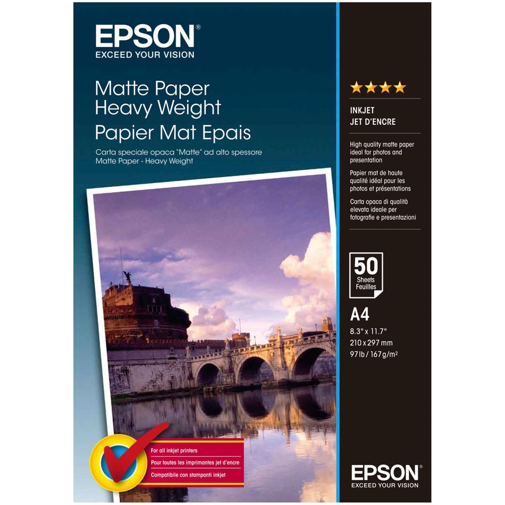 Epson Matte Paper Heavy Weight A4 - 50 Sheets, 167g