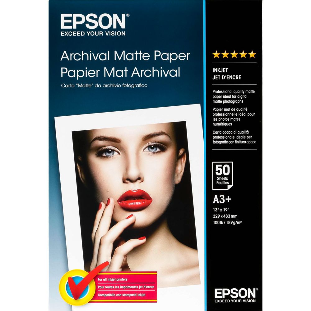 Epson Archival Matte Paper A3+ 50 Sheet, 189g S041340