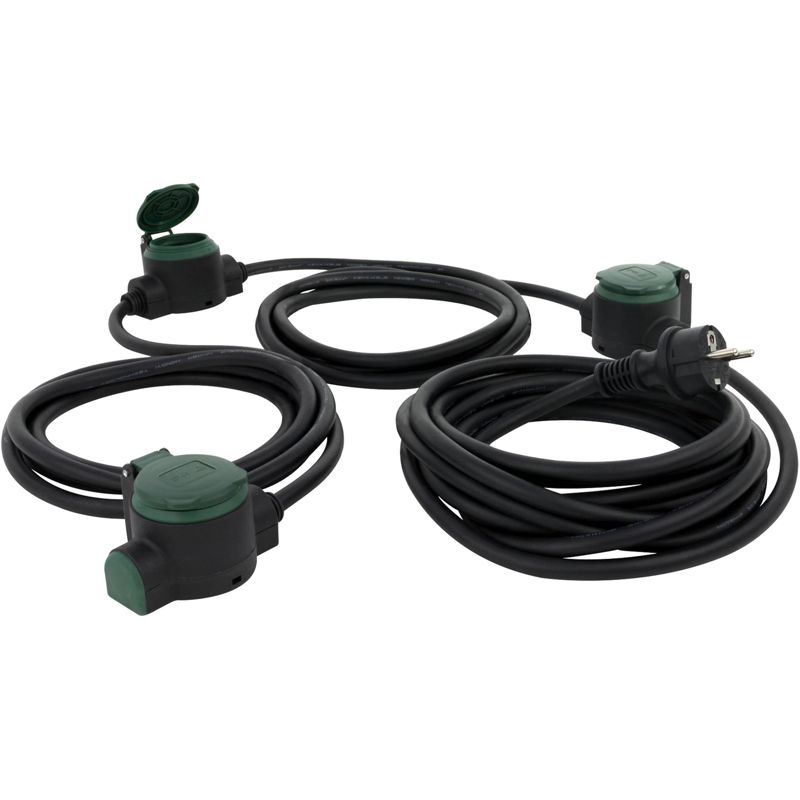 REV Supraflex IP44 Extension Cord Black/Green
