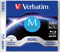 1x5 Verbatim M-Disc BD-R Blu-Ray 100GB 4x Speed inkjet print. JC