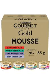 PURINA GOURMET GOLD Μίγμα Μους 4 Γεύσεων - υγρή τροφή για γάτες - 96x85γρ