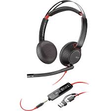 HP Poly Blackwire 5220 Stereo USB-C Headset +3.5mm Plug +USB-C/A Adapter