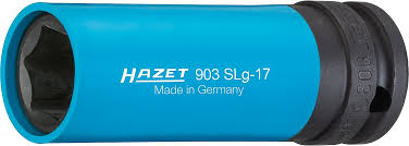 Hazet Steckschlüssel 903SLG-17, 1/2" (blau, mit farbiger Hülse, für Alu-Felgen, 17mm)