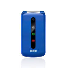 Brondi President Blu DS ITA Dual SIM Ultra Thin GSM Flip Phone with 3-Inch Full Color Maxi Display and 1.3 MP Camera