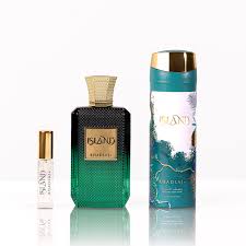 Khadlaj Island Extrait de Parfum 100 ml + Deodorant Spray 200 ml + Extrait de Parfum Mini 8 ml (Unisex)