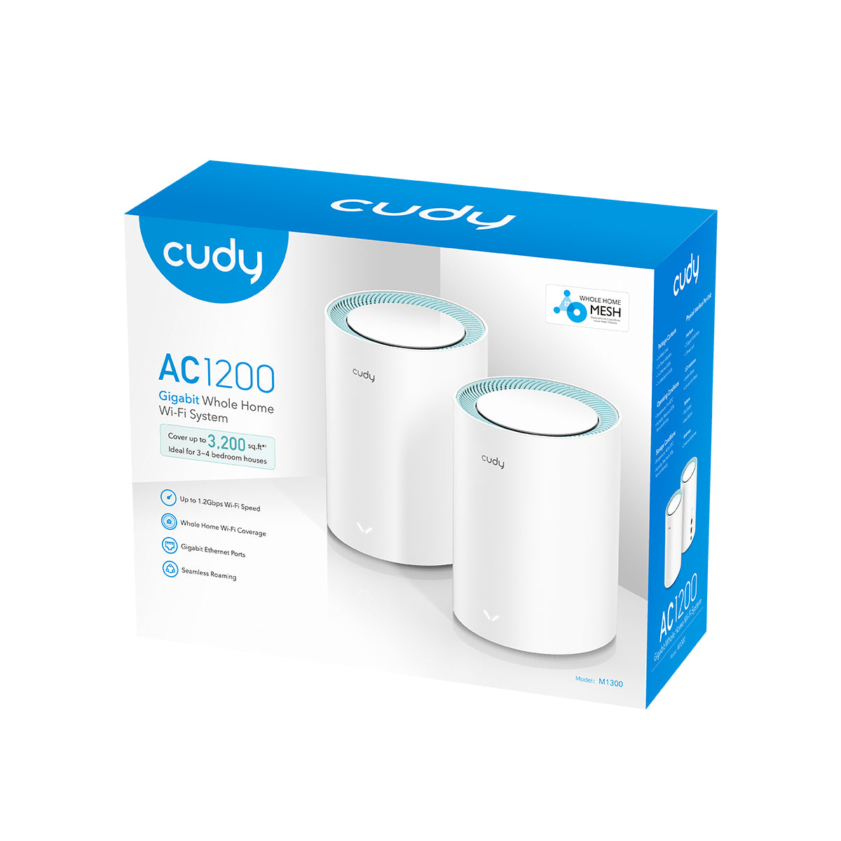 Router CUDY M1300 Access Point Dual-band (2.4 GHz / 5 GHz) Wi-Fi 5 (802.11ac) 2-pack White
