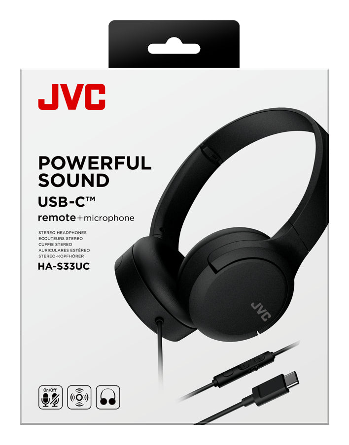 JVC HA-S33UCBU Over-Ear Headphones, Black