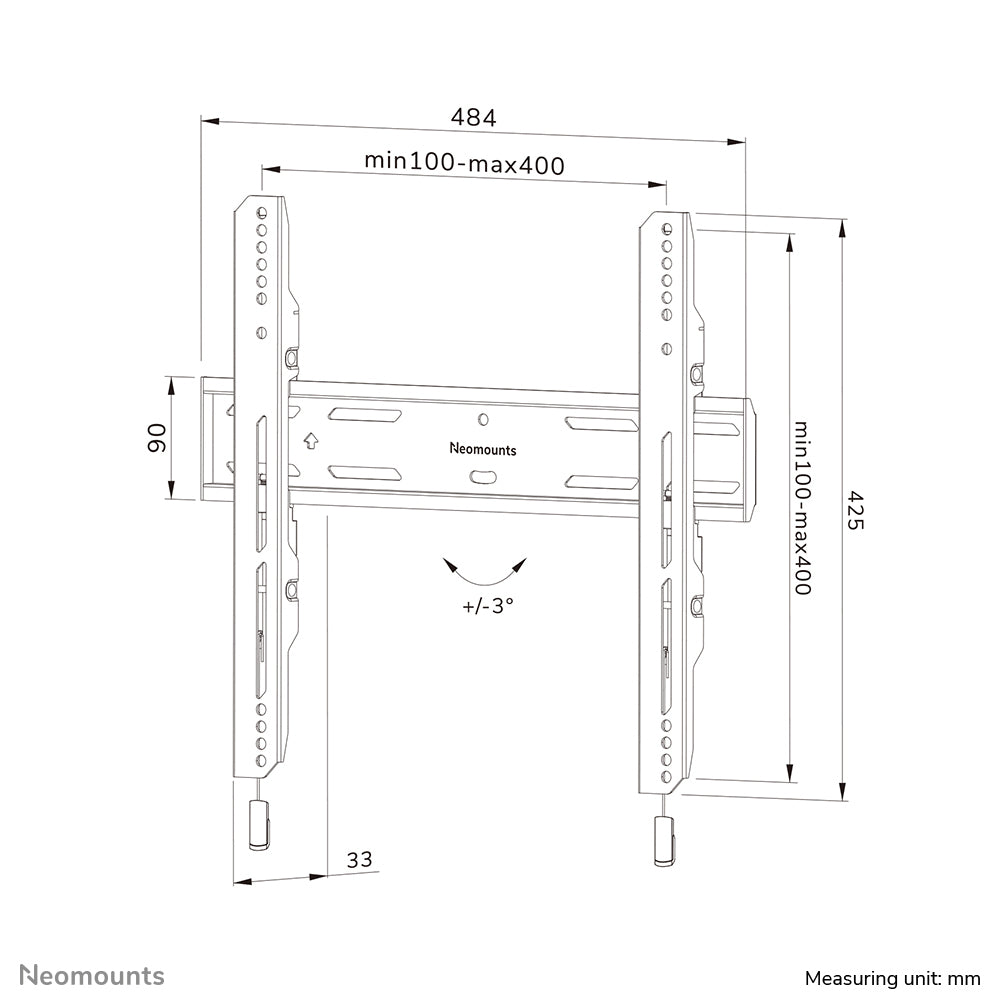 Neomounts WAH 32"–65" 1TFT Black Max. 60kg